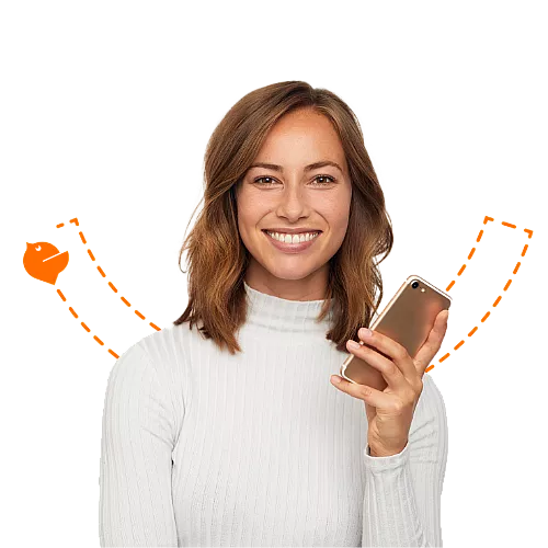 Humm girl with cell 500x500